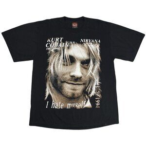 Vintage Kurt Cobain I Hate Myself Portrait Tee XL